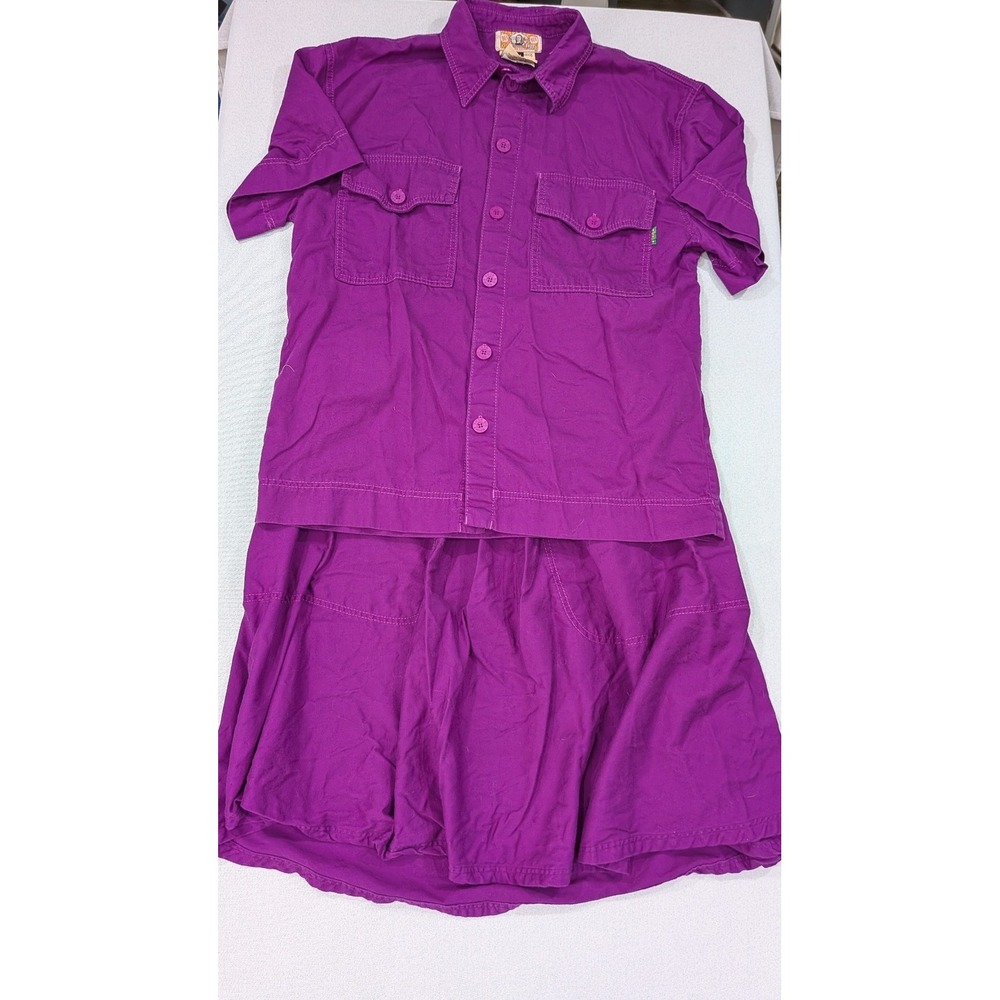 Gene Ewing BIS Skirt Set Womens Medium Purple Excellent Sunwashed Denim 2pc